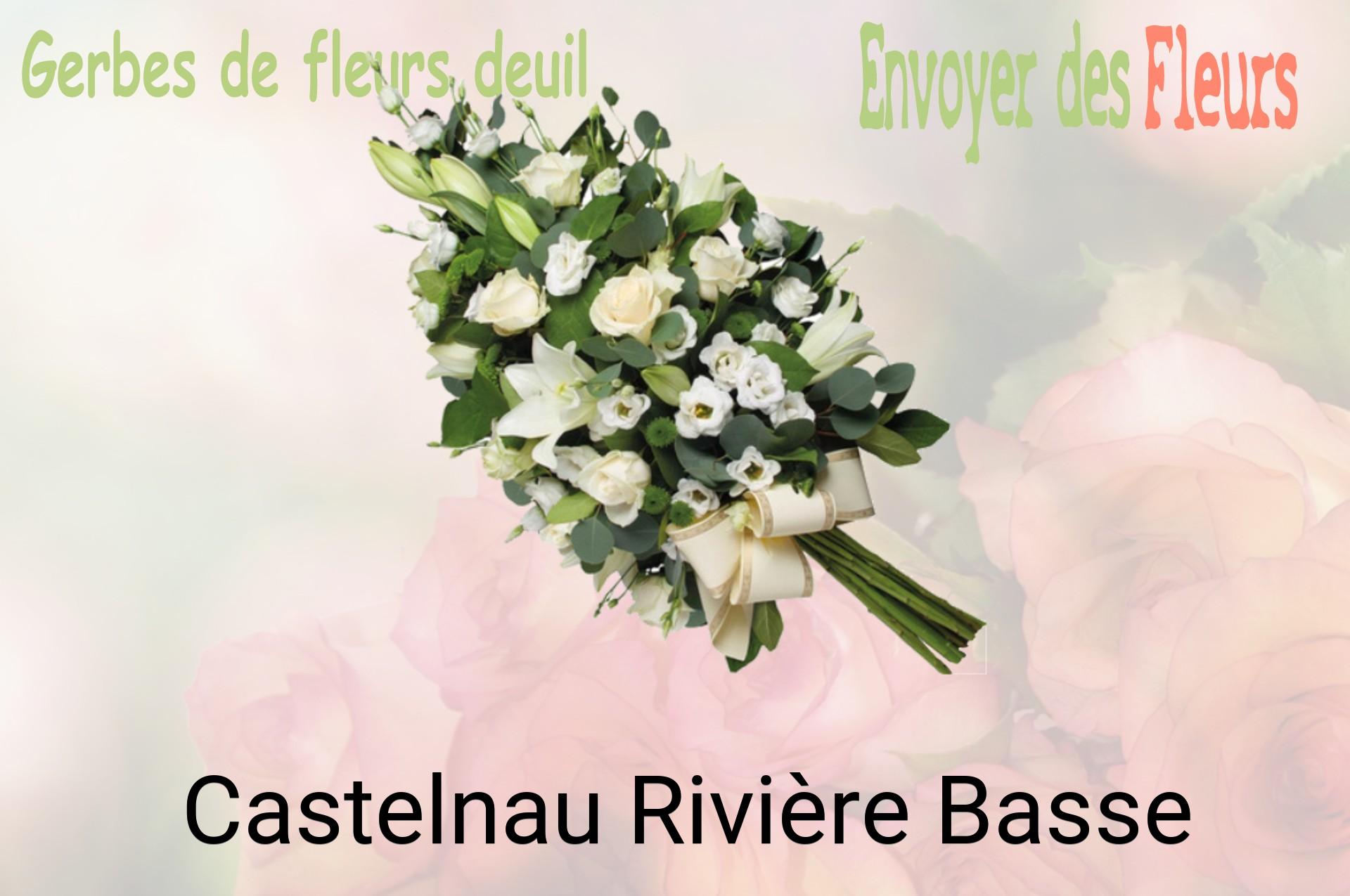 Gerbe de fleurs de deuil livrée à Castelnau-Rivière-Basse